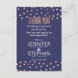 Cartão De Agradecimento Obrigado claro dos azuis marinhos das bolinhas