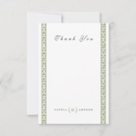 Cartão De Agradecimento Obrigado clássico e elegante do casamento vintage