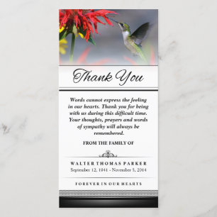 Cartão De Agradecimento Obrigado colibri que as palavras não podem