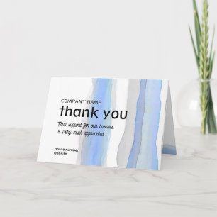 Cartão De Agradecimento obrigado comercial que você aquarela listra cinza