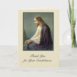 Cartão De Agradecimento Obrigado Condolências Simpatia Jesus Triste