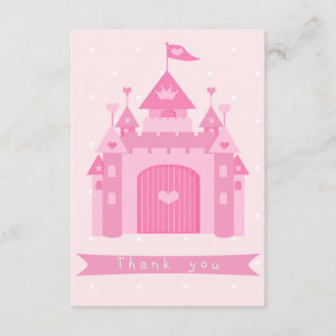 Cartão De Agradecimento Obrigado cor-de-rosa bonito da princesa festa de