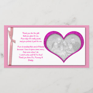 Cartão De Agradecimento Obrigado cor-de-rosa do quadro do coração você