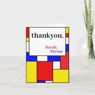 Cartão De Agradecimento Obrigado!   Cores Primárias Modernas em Negrito