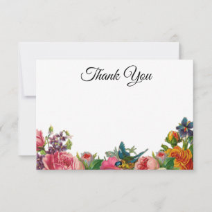 Cartão De Agradecimento Obrigado (customizável) do jardim do vintage voc