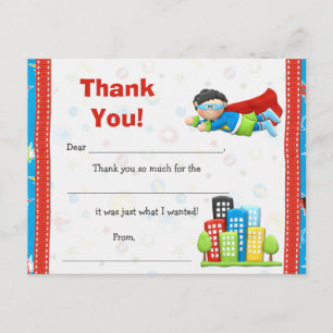 Cartão De Agradecimento Obrigado da festa de aniversário do super-herói