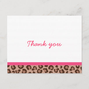 Cartão De Agradecimento Obrigado da selva do impressão do leopardo você