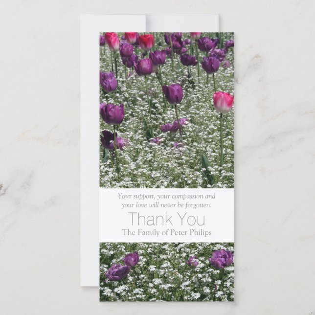 Cartão De Agradecimento Obrigado da simpatia das tulipas do jardim 1 você (Frente)
