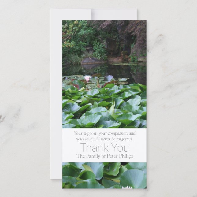 Cartão De Agradecimento Obrigado da simpatia de Lotus do jardim 5 você 3 (Frente)