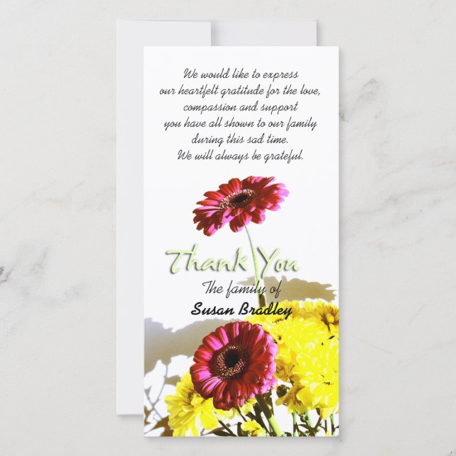 Cartão De Agradecimento Obrigado da simpatia do buquê do primavera você 1 (Frente)