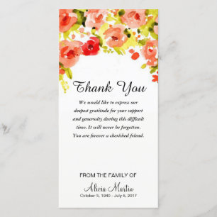 Cartão De Agradecimento Obrigado da simpatia você aguarela memorável