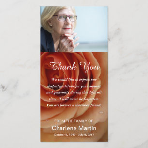 Cartão De Agradecimento Obrigado da simpatia você floral fúnebre memorável