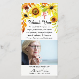 Cartão De Agradecimento Obrigado da simpatia você girassóis florais
