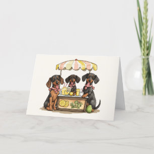 Cartão De Agradecimento Obrigado Dachshund Dogs Lemonade Stand