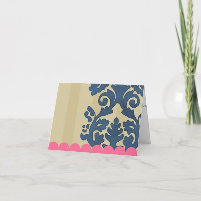 Cartão De Agradecimento Obrigado Damasco (Frente)