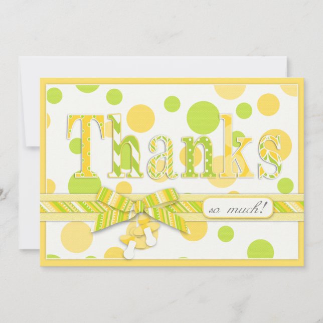 Cartão De Agradecimento Obrigado das bolinhas do limão do limão você chá (Frente)