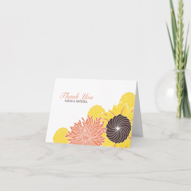 Cartão De Agradecimento Obrigado das flores do jardim você (Frente)