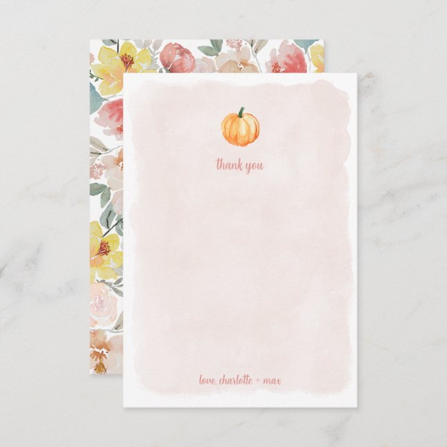 Cartão De Agradecimento Obrigado de abóbora de água (Frente/Verso)