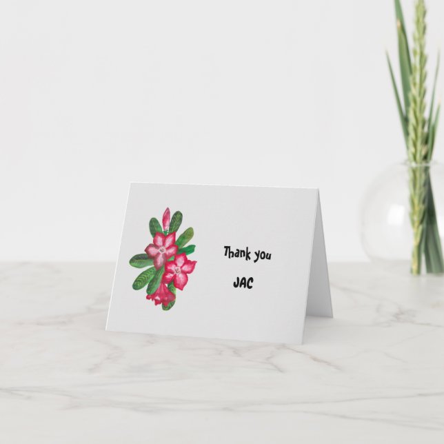 Cartão De Agradecimento obrigado de adenio vermelho (Frente)