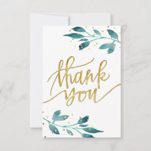 Cartão De Agradecimento obrigado de água verde