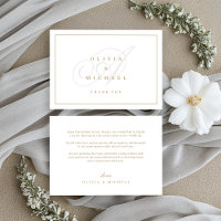 Obrigado de casamento clássico da caligrafia elega
