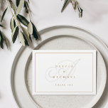 Cartão De Agradecimento Obrigado de casamento clássico da caligrafia elega<br><div class="desc">Monograma clássico moderno de casal de caligrafia e nomes design em cor de ouro branco,  simples e elegante,  casamento minimalista de Excelente,  obrigado cartas por casamento vintage,  casamento tradicional,  casamento clássico e outros eventos. Veja todas as peças correspondentes na coleção.</div>