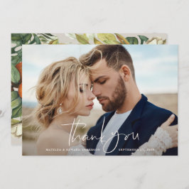 Cartão De Agradecimento Obrigado de casamento com fotos de citros