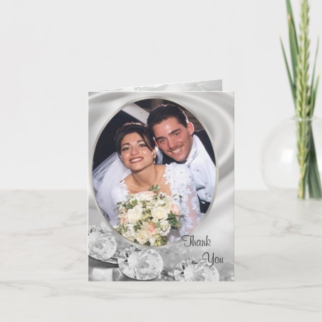 Cartão De Agradecimento Obrigado de casamento com você (Frente)