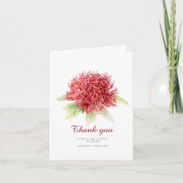 Cartão De Agradecimento Obrigado de casamento da arte da flor Red Waratah