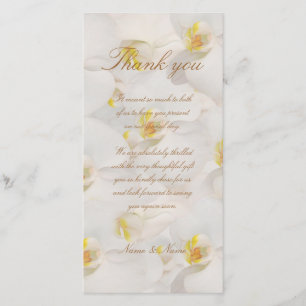 Cartão De Agradecimento Obrigado de casamento das orquídeas, seu branco cl