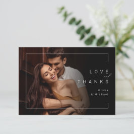 Cartão De Agradecimento Obrigado de casamento de fotos minimalista moderna