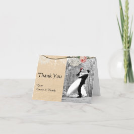 Cartão De Agradecimento Obrigado de Casamento de Locais Florais Shabbychic