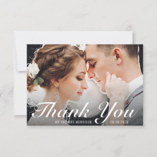 Cartão De Agradecimento obrigado de casamento de texto de script você cart