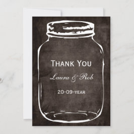 Cartão De Agradecimento obrigado de casamento do Mason jar Russo