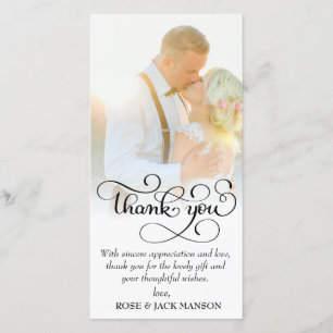 Cartão De Agradecimento obrigado de casamento encantador