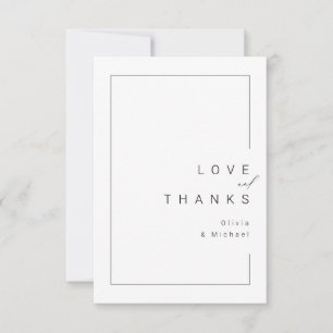 Cartão De Agradecimento Obrigado de casamento mínimo de tipografia moderna