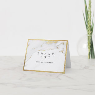 Cartão De Agradecimento Obrigado de casamento moderno de luxo de ouro puro