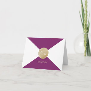 Cartão De Agradecimento Obrigado de casamento moderno e roxo da Winery