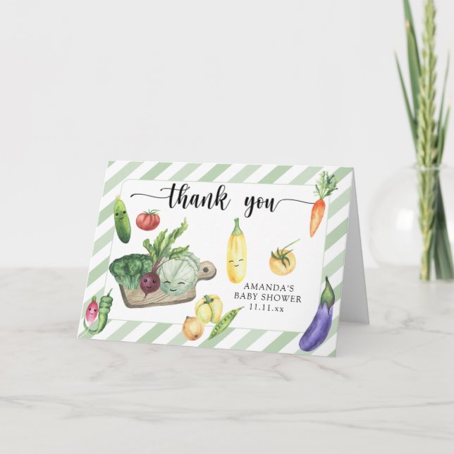 Cartão De Agradecimento Obrigado de chá de fraldas cultivado localmente (Frente)