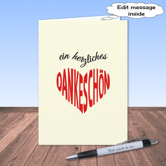 Cartão De Agradecimento Obrigado de Dankeschon você idioma alemão (Criador carregado)