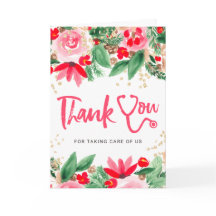 Obrigado de enfermeira de aquarela de Natal esteto