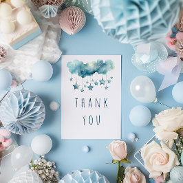 Cartão De Agradecimento Obrigado de estrelas azuis