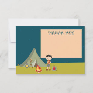Cartão De Agradecimento Obrigado de festa de aniversário de camping do gar