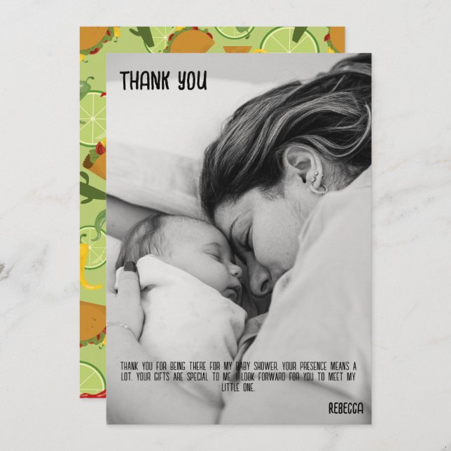 Cartão De Agradecimento Obrigado de fiesta mexicano (Frente/Verso)