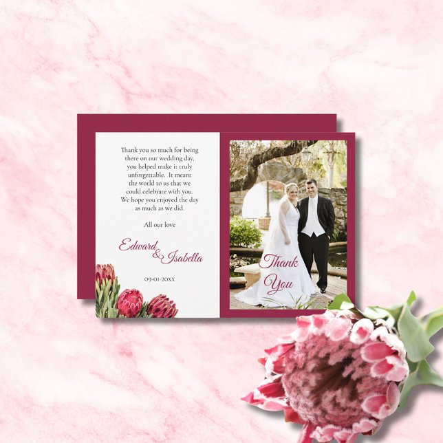 Cartão De Agradecimento Obrigado de Fotografia da Borgonha Floral Burgundy (Criador carregado)