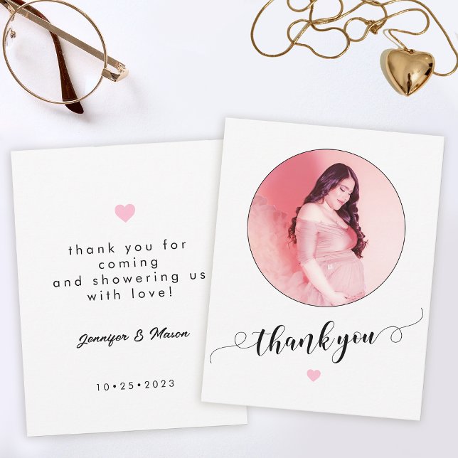 Cartão De Agradecimento Obrigado de fotos de mamãe mínimo moderno para voc (Criador carregado)