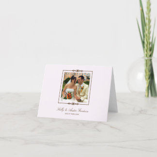 Cartão De Agradecimento Obrigado de fotos de quadro quadrado rosa elegante