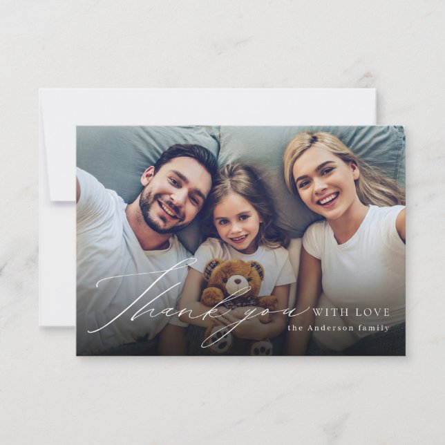 Cartão De Agradecimento Obrigado de fotos simples e elegante moderno (Frente)