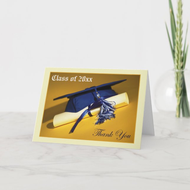 Cartão De Agradecimento Obrigado de Graduação de Foto Personalizada (dentr (Frente)