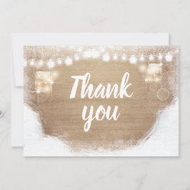 Cartão De Agradecimento Obrigado de inverno, Chá de neve de madeira russa 